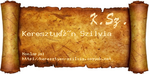 Keresztyén Szilvia névjegykártya