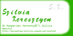 szilvia keresztyen business card